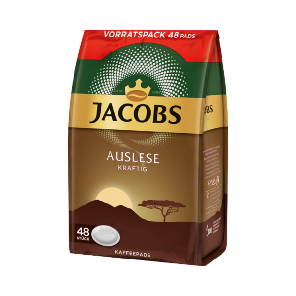 Jacobs Auslese Kraeftig Kaffee­ Pads Vorratspack, 48 Portionen, 333g